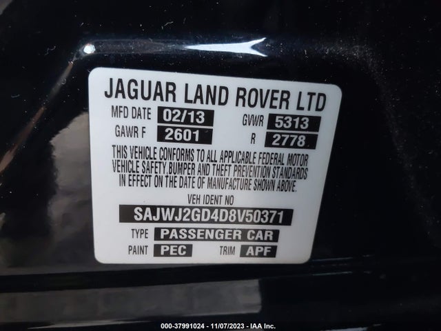 2013 JAGUAR XJ SAJWJ2GD4D8V50371 Photo 8
