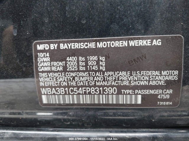 BMW 320i 2015 WBA3B1C54FP831390 Image 9