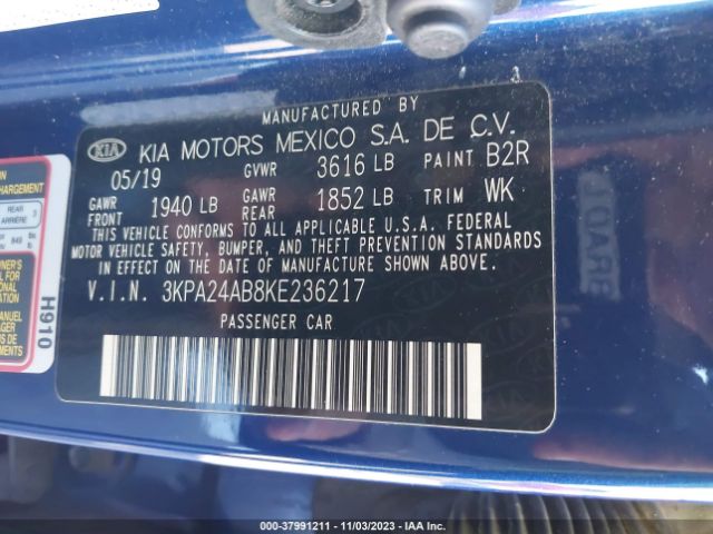 3KPA24AB8KE236217 KIA RIO S