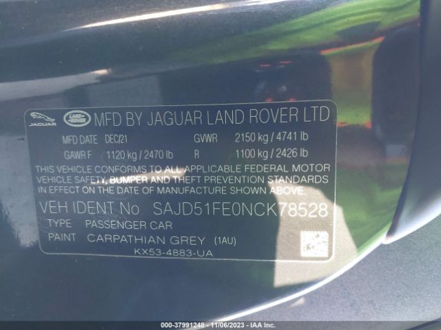 SAJD51FE0NCK78528 Jaguar F-TYPE R