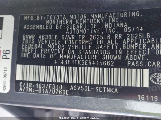 Toyota CAMRY LE 2014 4T4BF1FK5ER415662 Image 9