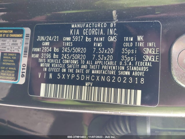 KIA Telluride Sx 2022 5XYP5DHCXNG202318 Image 9