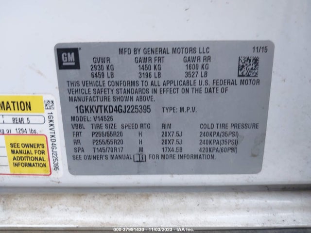 GMC Acadia Denali 2016 1GKKVTKD4GJ225395 Image 9