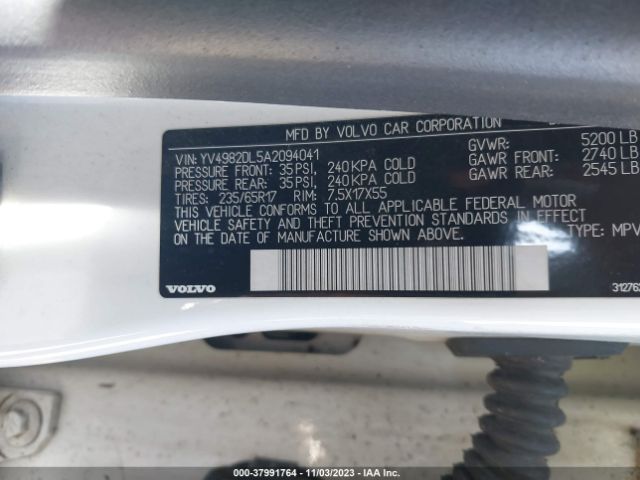 2010 VOLVO XC60 YV4982DL5A2094041 Photo 8