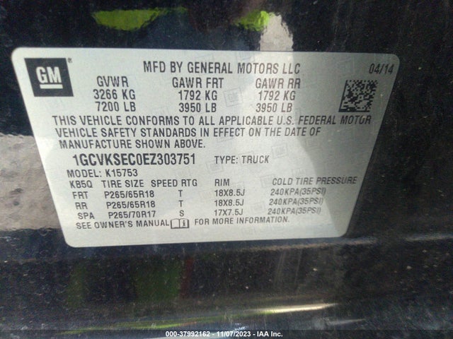 Chevrolet Silverado 1500 Ltz 2014 1GCVKSEC0EZ303751 Image 9