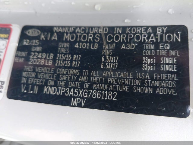 KIA SOUL + 2016 KNDJP3A5XG7861182 Image 20