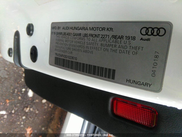 TRUC5AFV2G1023510 Audi Tt 2.0t