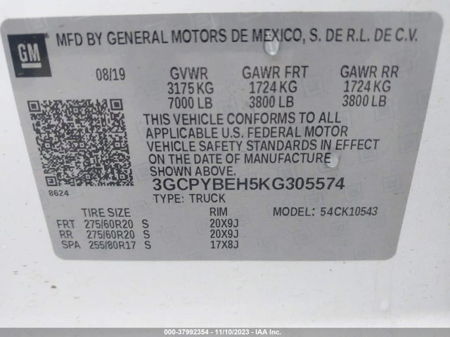 Chevrolet Silverado 1500 Silverado Custom 2019 3GCPYBEH5KG305574 Image 9
