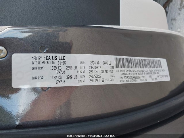 2017 CHRYSLER PACIFICA TOURING VIN: 2C4RC1DG1HR635354