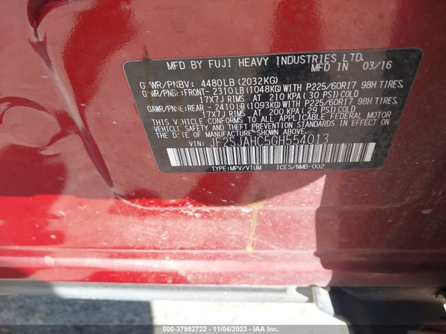 JF2SJAHC5GH554013 Subaru Forester 2.5i Limited
