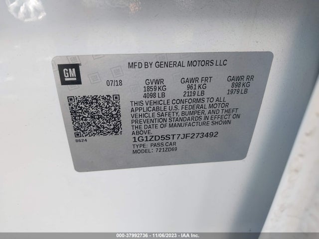 Chevrolet MALIBU LT 2018 1G1ZD5ST7JF273492 Image 9