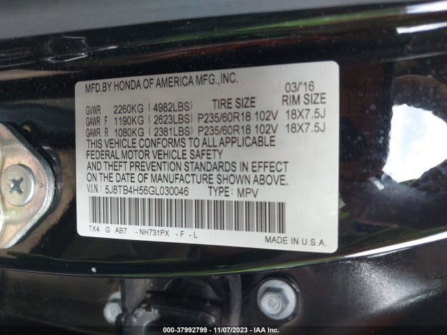 5J8TB4H56GL030046 Acura Rdx Technology & Acurawatch Plus Packages/technology Package