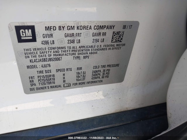 KL4CJASB2JB520067 Buick Encore Preferred