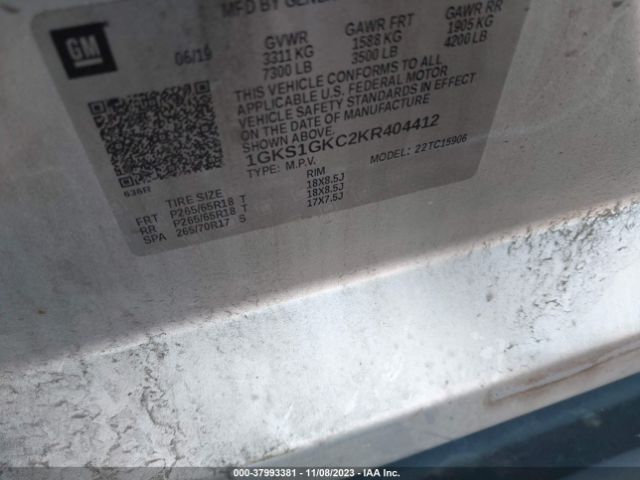 1GKS1GKC2KR404412 GMC Yukon Xl Slt