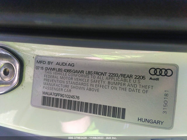 WAUA7GFF9G1024576 Audi A3 1.8t Premium