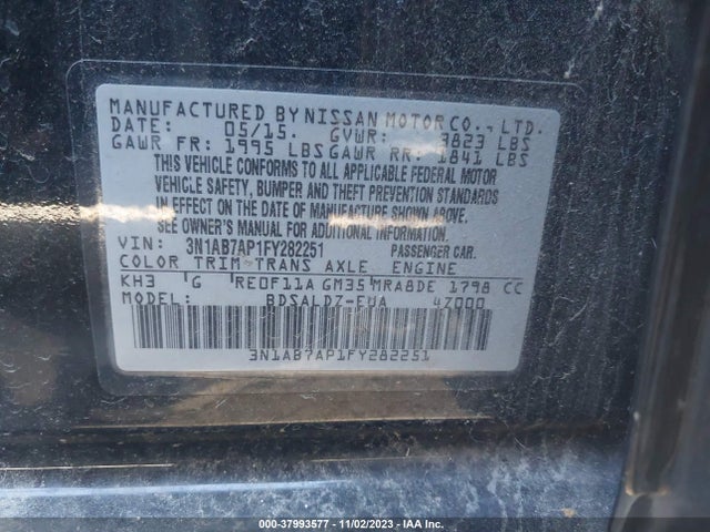 Nissan SENTRA SV 2015 3N1AB7AP1FY282251 Image 9