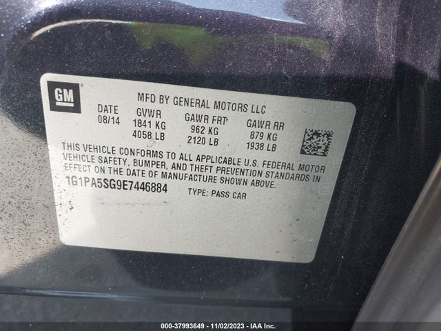 Chevrolet CRUZE LS 2014 1G1PA5SG9E7446884 Image 9