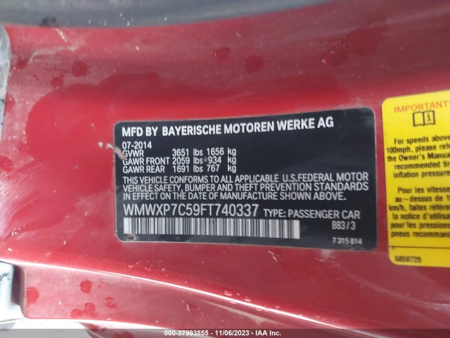 2015 MINI HARDTOP WMWXP7C59FT740337 Photo 8