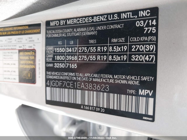 4JGDF7CE1EA383623 Mercedes-Benz Gl 450