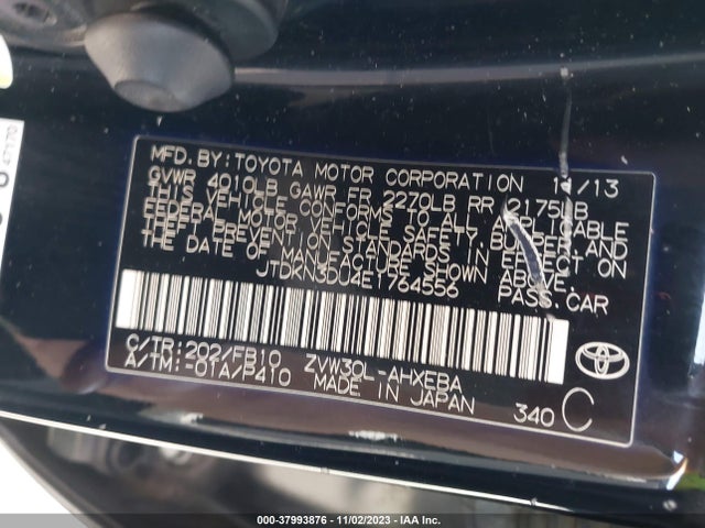 Toyota Prius 2014 JTDKN3DU4E1764556 Image 9