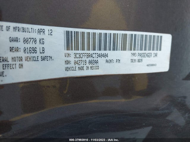 2012 FIAT 500 3C3CFFBR4CT340404 Photo 8
