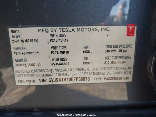 5YJSA1H10EFP38673 Tesla Model S 60 Kwh Battery/p85