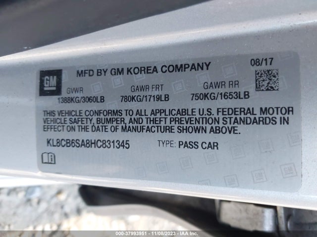 Chevrolet Spark Ls Cvt 2017 KL8CB6SA8HC831345 Image 9