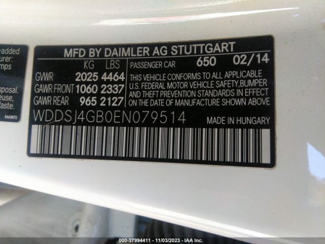 WDDSJ4GB0EN079514 Mercedes-Benz CLA 250 4MATIC