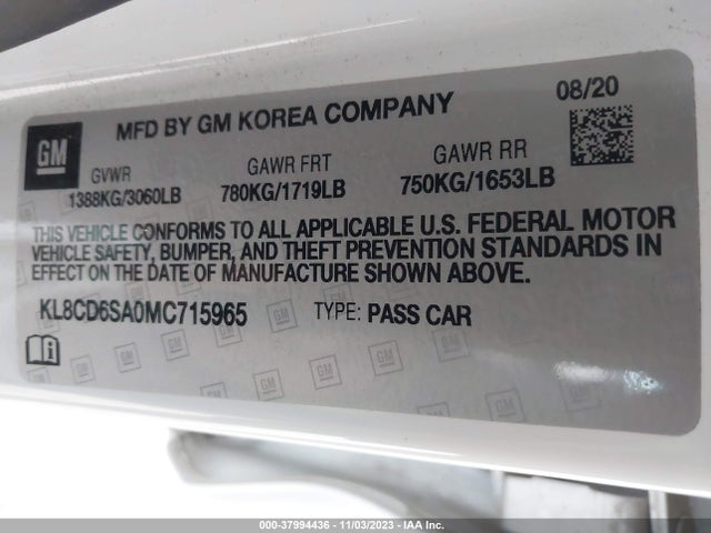 Chevrolet Spark Fwd 1lt Automatic 2021 KL8CD6SA0MC715965 Image 9