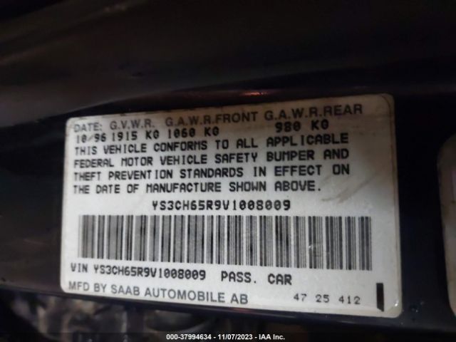 1997 SAAB 9000 YS3CH65R9V1008009 Photo 8