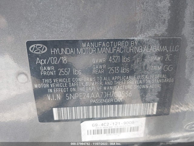 Hyundai SONATA ECO 2018 5NPE24AA7JH700536 Image 9