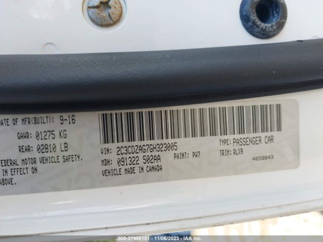 2C3CDZAG7GH323005 Dodge Challenger Sxt Plus