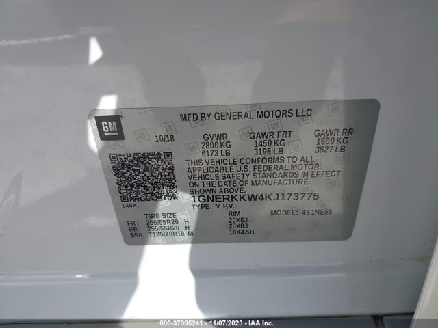 Chevrolet Traverse Premier 2019 1GNERKKW4KJ173775 Image 9