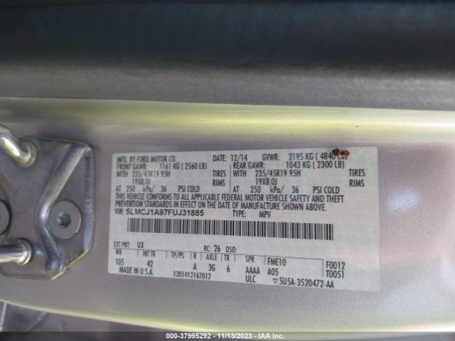 5LMCJ1A97FUJ31885 Lincoln MKC