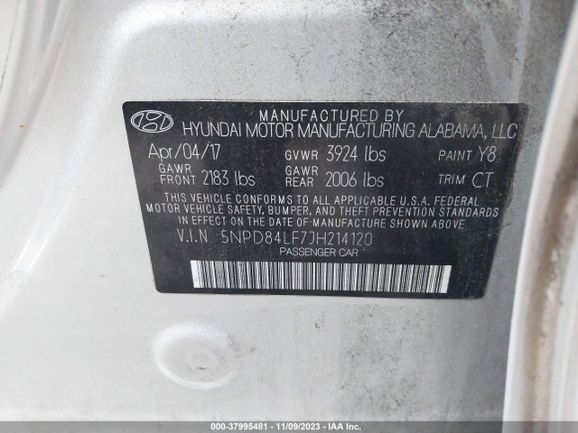 Hyundai ELANTRA SEL 2018 5NPD84LF7JH214120 Image 9