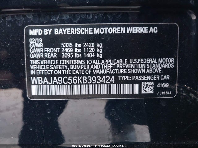 WBAJA9C56KB393424 BMW 530e Iperformance