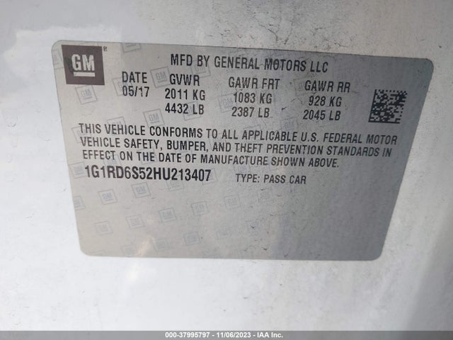 Chevrolet Volt Premier 2017 1G1RD6S52HU213407 Image 9