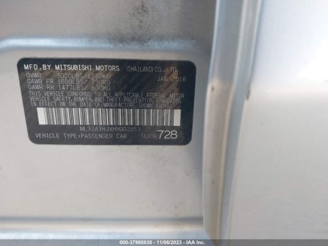 2017 MITSUBISHI MIRAGE ML32A3HJXHH002553 Photo 8