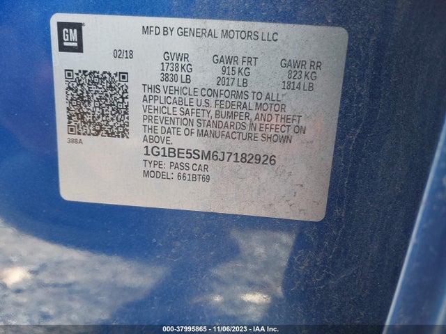 Chevrolet Cruze Lt Auto 2018 1G1BE5SM6J7182926 Image 9