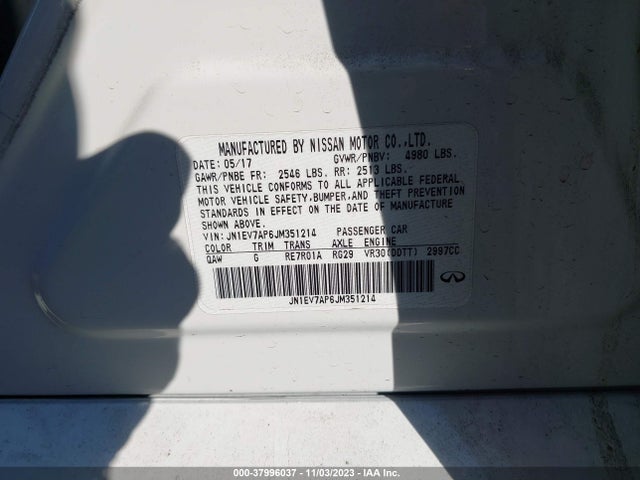 JN1EV7AP6JM351214 Infiniti Q50 3.0t Luxe
