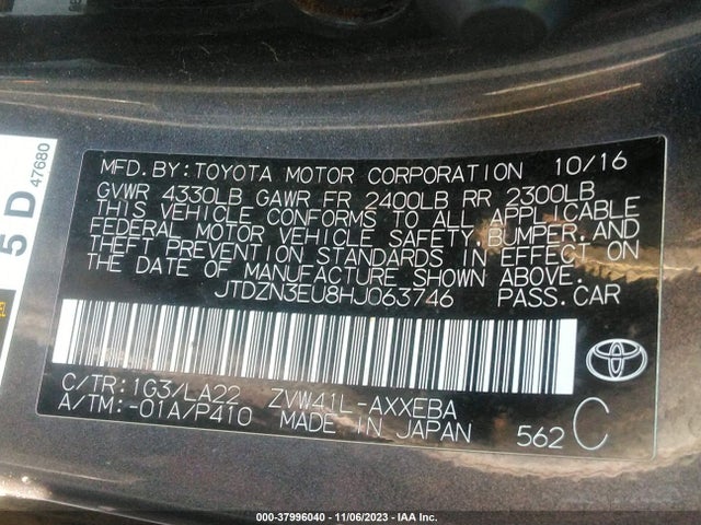 Toyota Prius V Four 2017 JTDZN3EU8HJ063746 Image 9