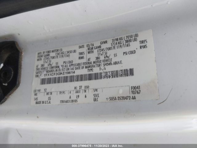 1FTFX1EF3GKE19614 Ford F-150 Xl