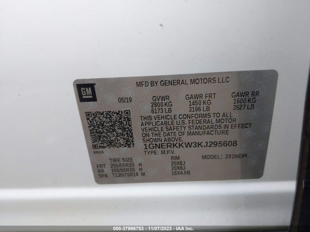Chevrolet Traverse Premier 2019 1GNERKKW3KJ295608 Image 9