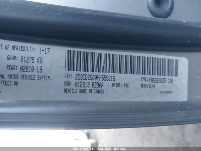 2C3CDZGG0HH555616 Dodge Challenger Gt