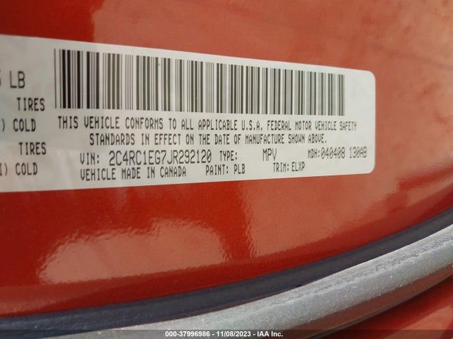 2C4RC1EG7JR292120 Chrysler Pacifica Touring L Plus