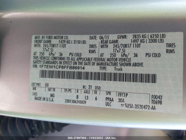 1FTEW1CP8FFB86914 Ford F-150 Xlt
