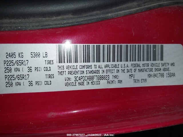 Dodge JOURNEY SE 2015 3C4PDCAB8FT688023 Image 9