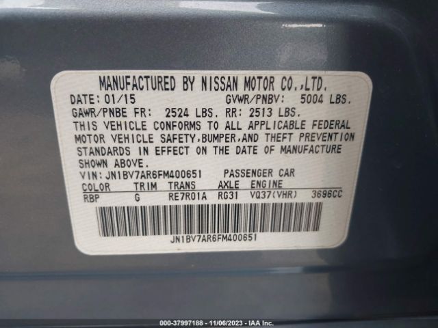 JN1BV7AR6FM400651 Infiniti Q50