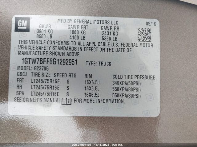 1GTW7BFF6G1292951 GMC Savana 2500 Work Van