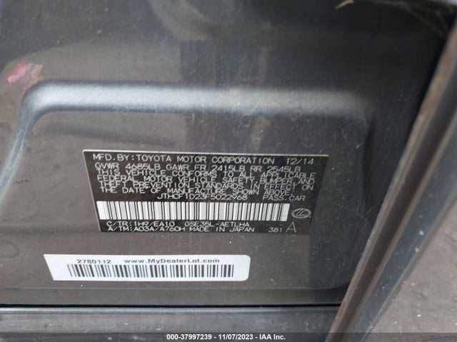 Lexus IS 250 2015 JTHCF1D23F5022968 Image 9